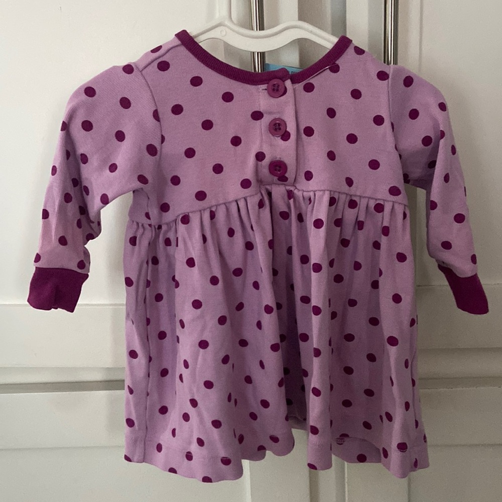 Hanna Andersson purple polka dot dress size 60cm (3-6mo)
